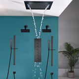 20 inch  flush-mount or ceiling mount rainfall waterfall shower systems 6 way thermostatic valve with Dual sliding bars and Dual regular heads