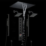 20 inch  flush-mount or ceiling mount rainfall waterfall shower systems 6 way thermostatic valve with Dual sliding bars and Dual regular heads