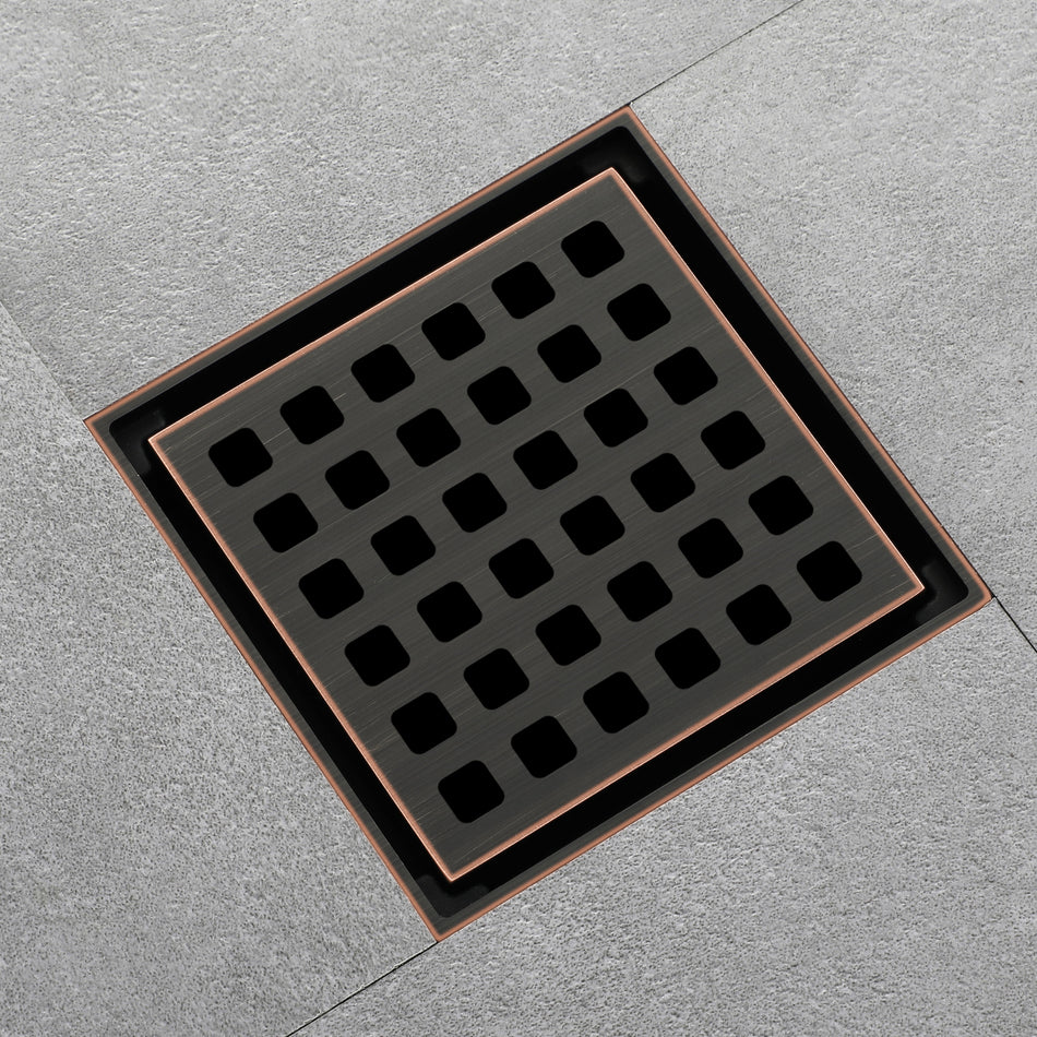 Oil rubbered bronze brass shower drain 4 or 8 inch  with ABS base