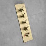 3 way or 4-Way Thermostatic Rough-In Valve with Trim, available in Matte Black, Brushed Nickel, Chrome, and Brushed Gold