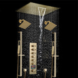 20 inch  flush-mount or ceiling mount rainfall waterfall shower systems 6 way thermostatic valve with Dual sliding bars and Dual regular heads