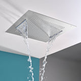 Flushed Mounted Matte Black Or Brushed Nickel Or Brushed Gold 20-Inch Rainfall Waterfall Shower Head: Pure Elegance and Functionality