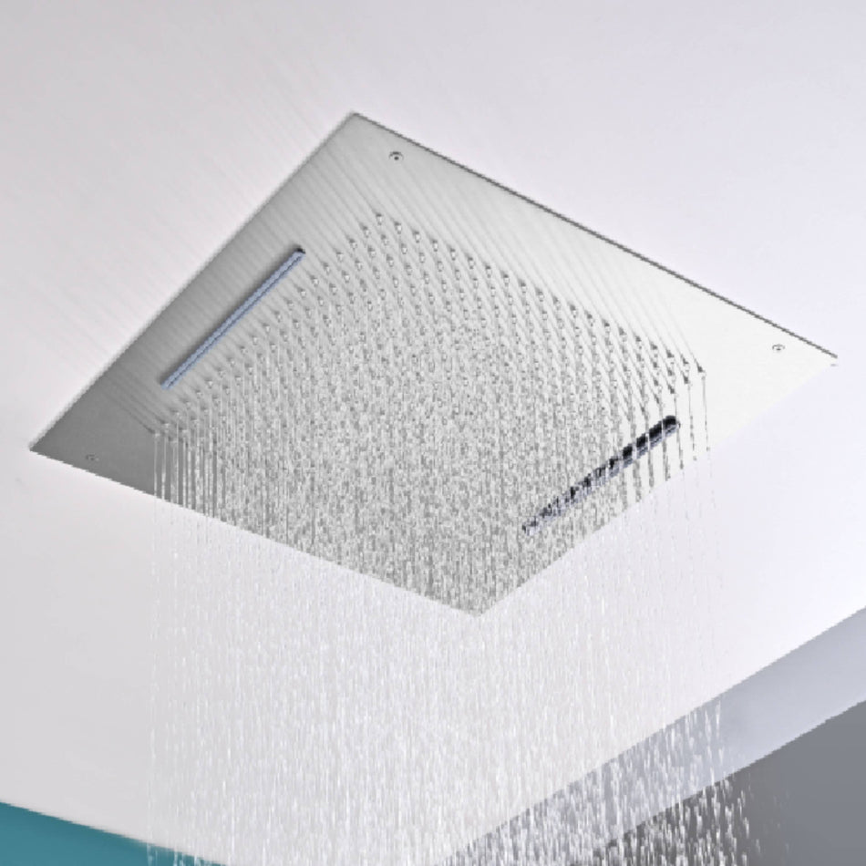 Flushed Mounted Matte Black Or Brushed Nickel Or Brushed Gold 20-Inch Rainfall Waterfall Shower Head: Pure Elegance and Functionality