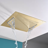 Flushed Mounted Matte Black Or Brushed Nickel Or Brushed Gold 20-Inch Rainfall Waterfall Shower Head: Pure Elegance and Functionality