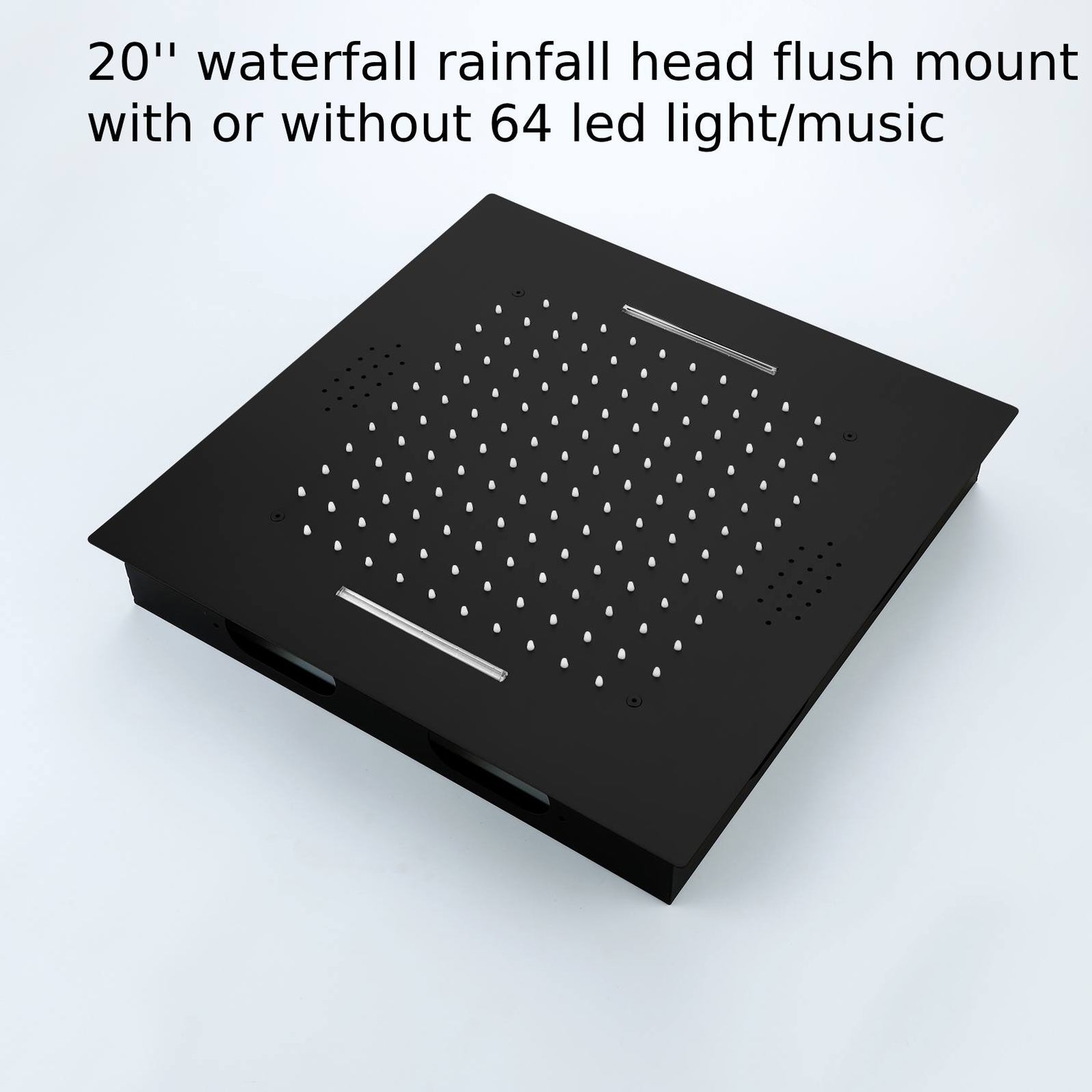 waterfall rainfall 20'' or 24'' Flush or ceiling mounted matte Black 4 ...