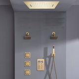 Bluetooth Music LED 6-Way Digital Thermostatic Shower  System with Waterfall,3 Body Jets, Regular Head