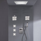 Bluetooth Music LED 6-Way Digital Thermostatic Shower  System with Waterfall,3 Body Jets, Regular Head