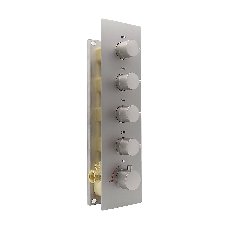 4  way thermostatic  rough in valve with trim,5 finishing colors available