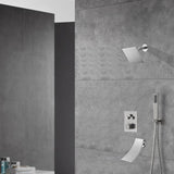 Brushed nickel Regular shower head 3 functions Thermostatic Mixer System  Shower Faucet Set Tub Spout Bath