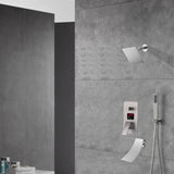Brushed nickel Regular shower head 3 functions Thermostatic Mixer System  Shower Faucet Set Tub Spout Bath