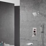 Brushed nickel Regular shower head 3 functions Thermostatic Mixer System  Shower Faucet Set Tub Spout Bath