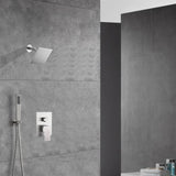 Two-Function Wall-Mounted Brushed Nickel Shower System: Regular Shower Head with High Water Pressure