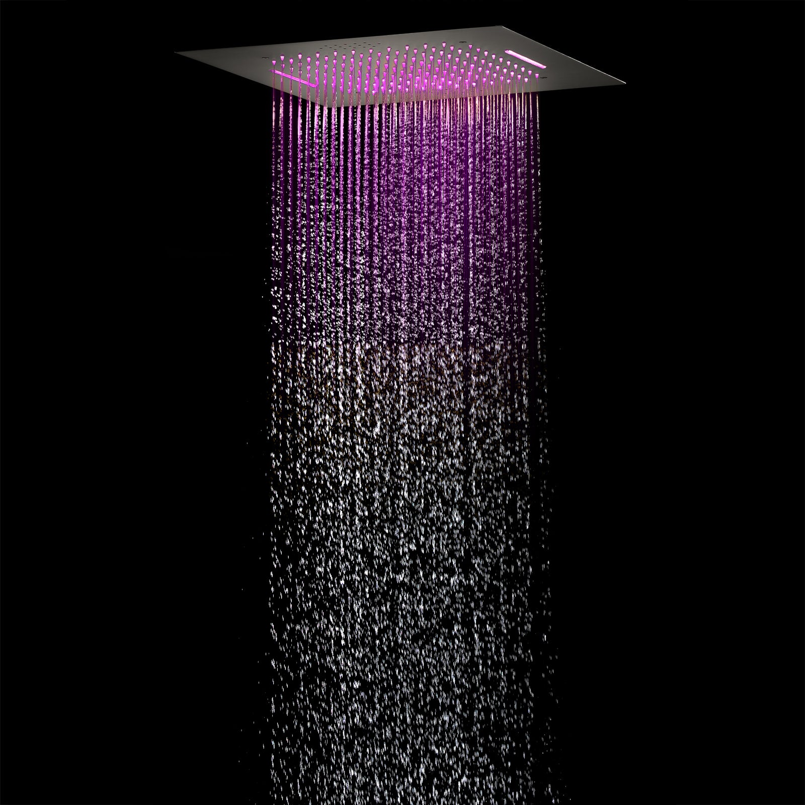 Matte Black 20'' or 24'' Ceiling or Flush Waterfall and Rainfall