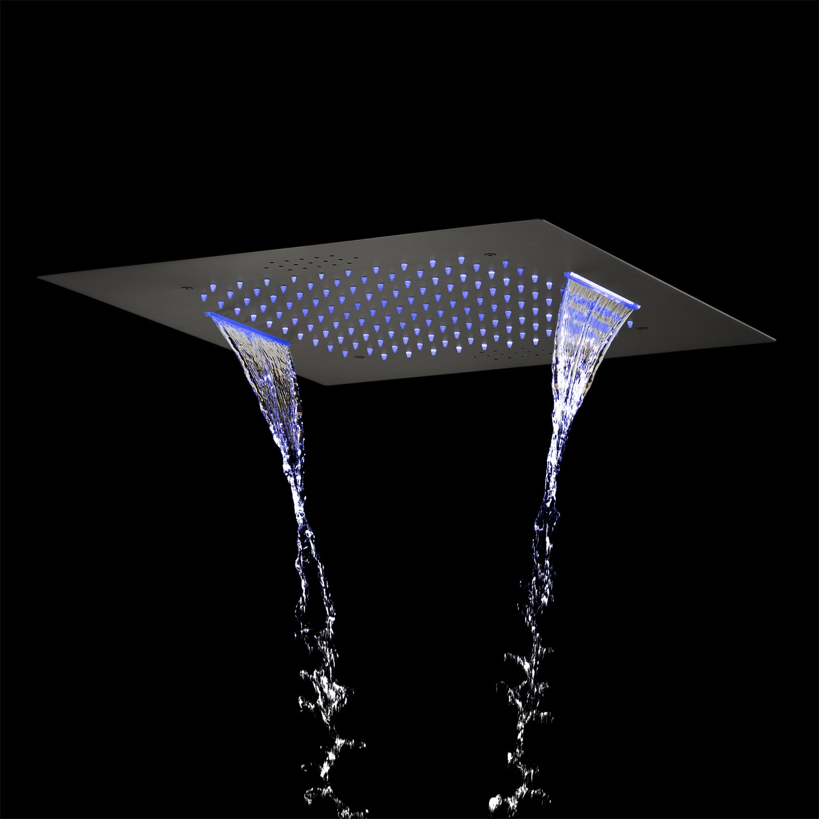 waterfall rainfall 20'' or 24'' Flush or ceiling mounted matte Black 4 ...