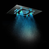 31 inch LED flush rainfall waterfall mist water-curtain shower head matte black