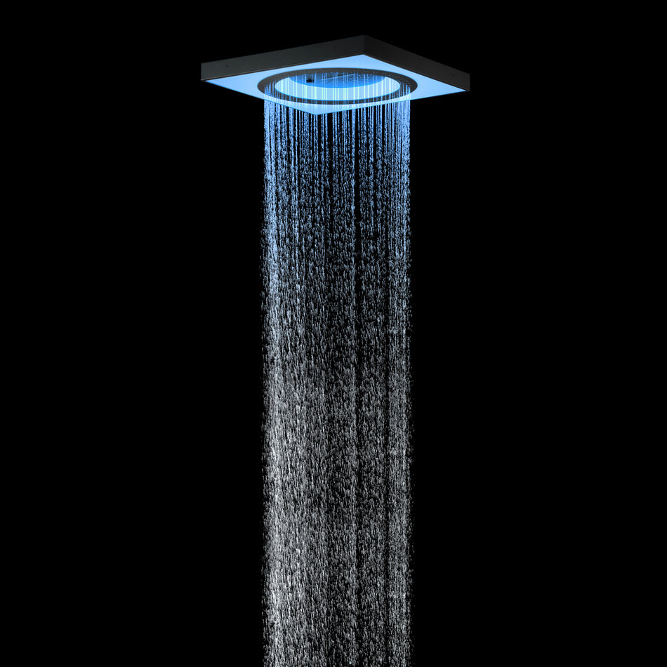 24" 3-Function Flush Mount Shower Head with LED, Bluetooth, 3 Finish Options