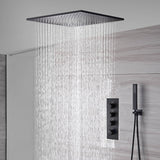 Matte Black 20'' or 24'' Ceiling or Flush Waterfall and Rainfall Digital Shower Set with Hand Shower