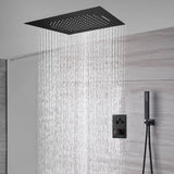 Matte Black 20'' or 24'' Ceiling or Flush Waterfall and Rainfall Digital Shower Set with Hand Shower