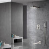 Brushed nickel Wall mount Brushed gold 3 way Thermostatic Shower valve system with tub spout that each function run all together and separately - wonderland shower inc