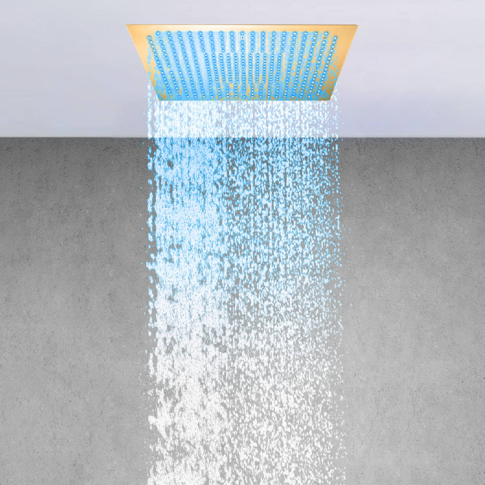 20" or "24" Flush Mount Rain Shower Head: 64 LED Lights