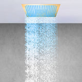 16" Flush Mounted Ceiling Rain Shower Head: Brushed Nickel, Gold, or Matte Black with 64 LED Lights