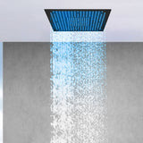 16" Flush Mounted Ceiling Rain Shower Head: Brushed Nickel, Gold, or Matte Black with 64 LED Lights