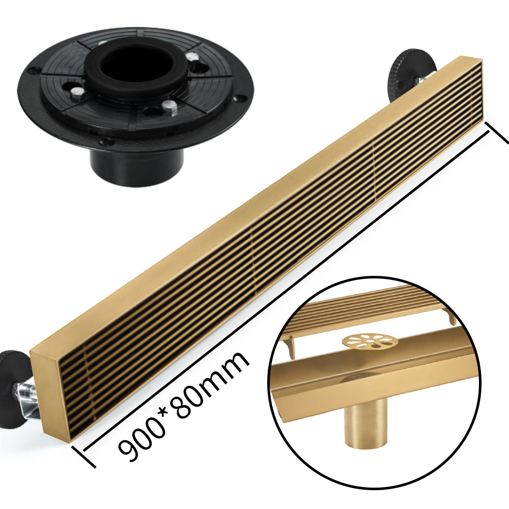 Brushed gold Linear shower drain stainless steel material 35.4