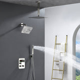 6" Regular Shower Head with Top Rainfall Shower Head - 3-Way Digital Thermostatic System