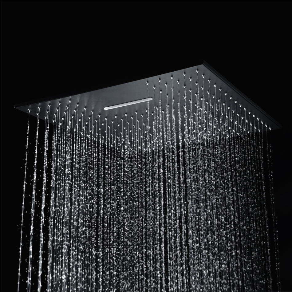 Dual-Function 20" or 24" Rainfall Waterfall Shower Head: Multiple Finish Options