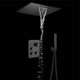 20-inch Rainfall Waterfall Light Ceiling Mounted Oil Rubbed Bronze 3-Way Thermostatic Shower Faucet System