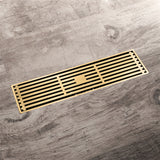 12-Inch Matte Black Rectangular Floor Drain - Square Hole Pattern Cover Grate - Removable - Includes Accessories