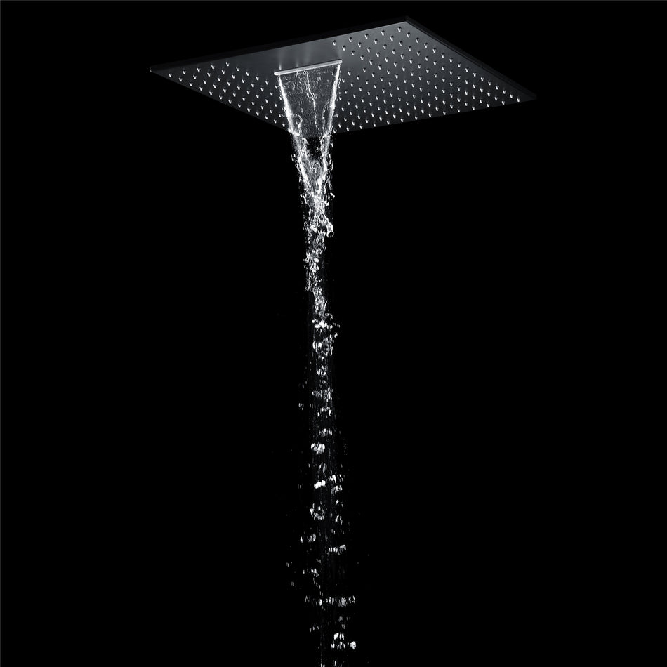 Dual-Function 20" or 24" Rainfall Waterfall Shower Head: Multiple Finish Options