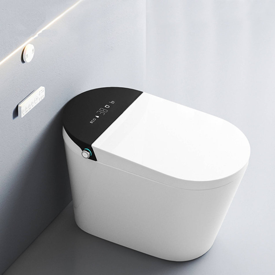 Experience Luxury and Convenience with our Smart Toilet Bidet Elongated Seat - Unlimited Warm Water, Wand Cleaning, Remote Control, and Night Ligh