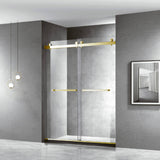 60''W X 76'' H Double Sliding Frameless Shower Door with Clear Glass