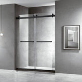 60''W X 76'' H Double Sliding Frameless Shower Door with Clear Glass