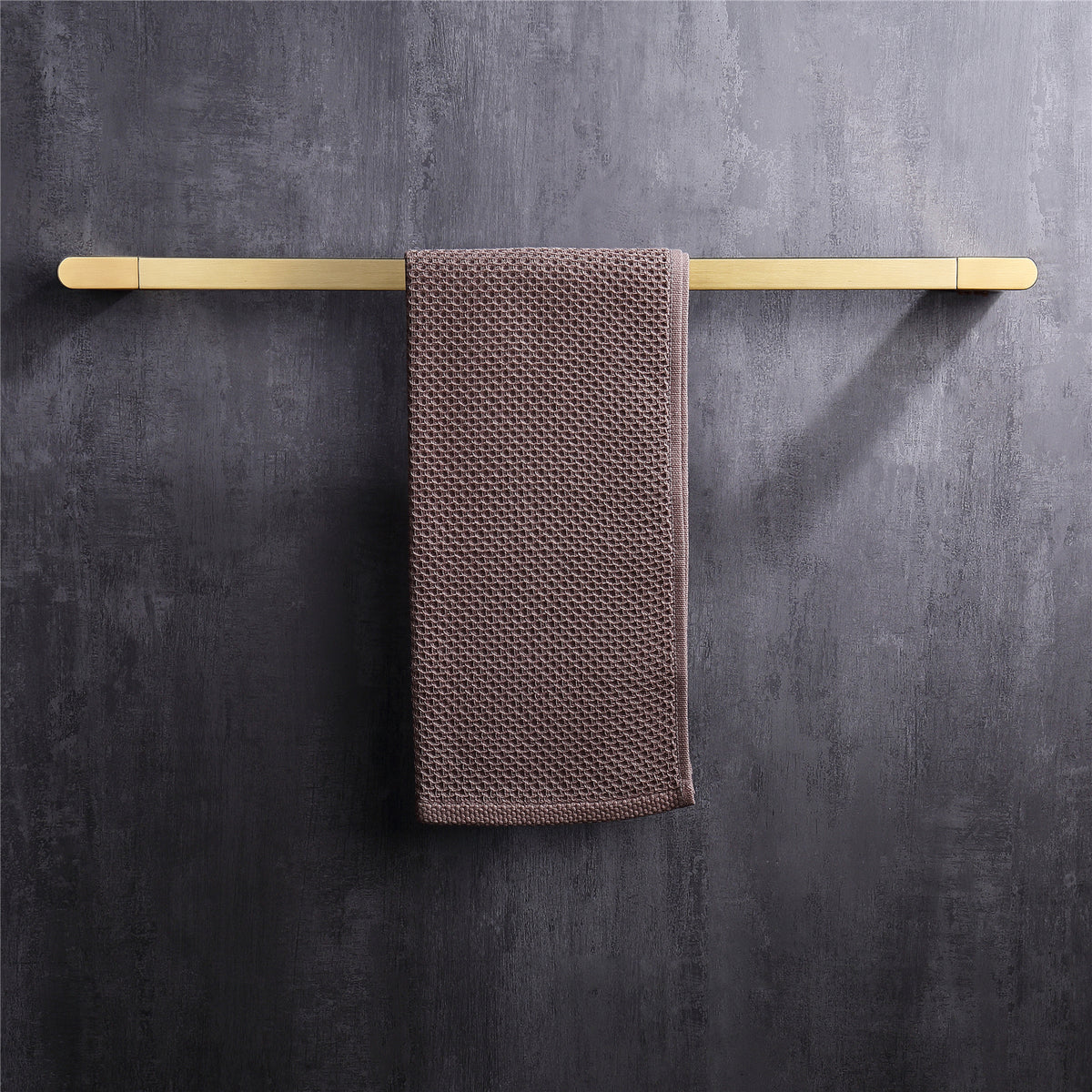 Luxurious 4-Piece Brass Brushed Gold Bathroom Hardware Set: Towel Bar, Towel Ring, Toilet Paper Holder, Robe Hook, and Tower Holder - Wall Mounted - wonderland shower inc