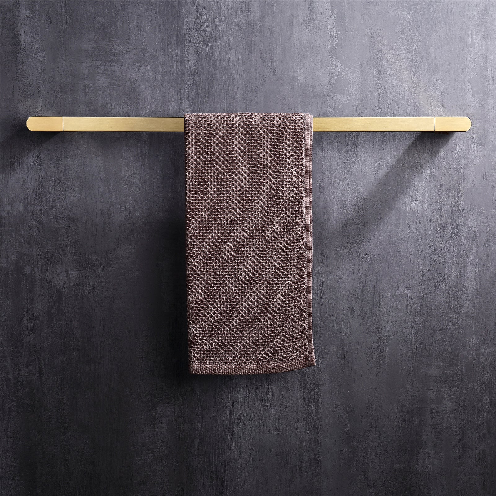 Luxurious 4-Piece Brass Brushed Gold Bathroom Hardware Set: Towel Bar, Towel Ring, Toilet Paper Holder, Robe Hook, and Tower Holder - Wall Mounted - wonderland shower inc