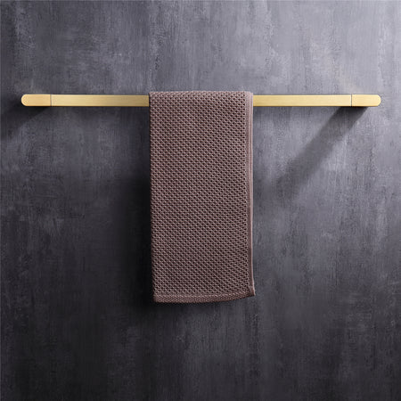 Luxurious 4-Piece Brass Brushed Gold Bathroom Hardware Set: Towel Bar, Towel Ring, Toilet Paper Holder, Robe Hook, and Tower Holder - Wall Mounted - wonderland shower inc