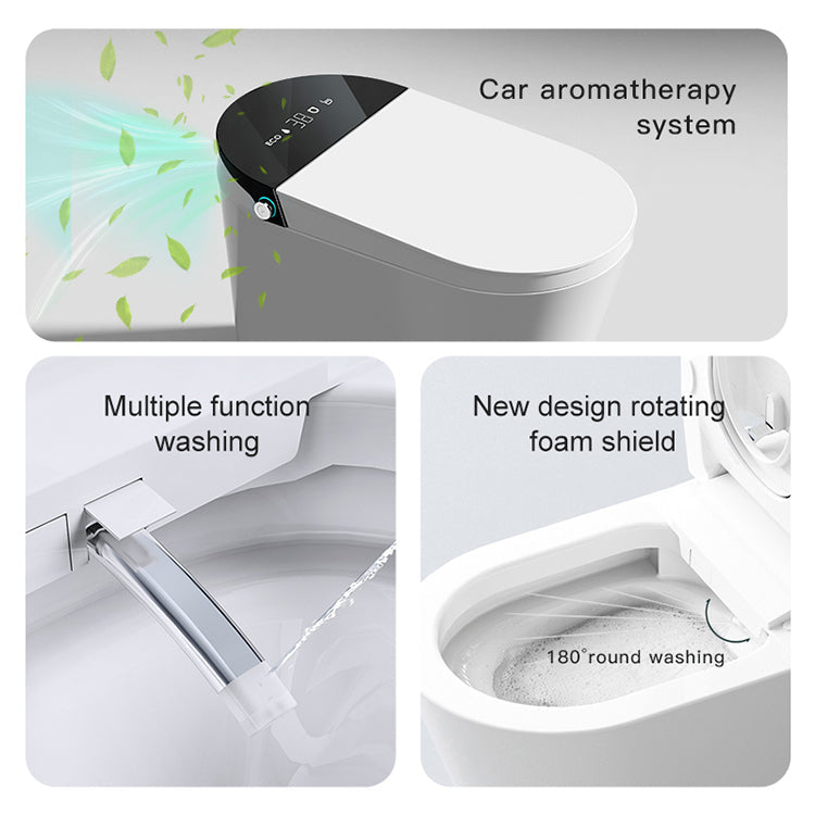 Experience Luxury and Convenience with our Smart Toilet Bidet Elongated Seat - Unlimited Warm Water, Wand Cleaning, Remote Control, and Night Ligh