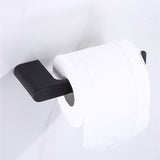 Luxurious 4-Piece Brass Matte Black Bathroom Hardware Set: Towel Bar, Towel Ring, Toilet Paper Holder, Robe Hook, and Tower Holder - Wall Mounted