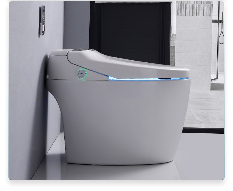 Experience Luxury and Convenience with our Smart Toilet Bidet Elongated Seat - Unlimited Warm Water, Wand Cleaning, Remote Control, and Night Ligh