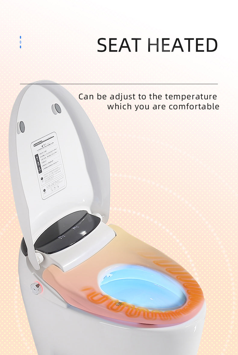Experience Luxury and Convenience with our Smart Toilet Bidet Elongated Seat - Unlimited Warm Water, Wand Cleaning, Remote Control, and Night Ligh - wonderland shower inc