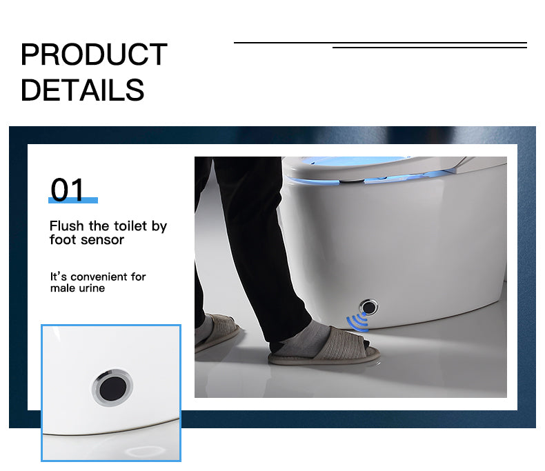 Experience Luxury and Convenience with our Smart Toilet Bidet Elongated Seat - Unlimited Warm Water, Wand Cleaning, Remote Control, and Night Ligh - wonderland shower inc