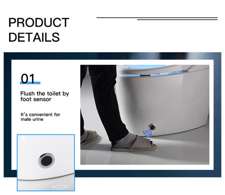Experience Luxury and Convenience with our Smart Toilet Bidet Elongated Seat - Unlimited Warm Water, Wand Cleaning, Remote Control, and Night Ligh - wonderland shower inc