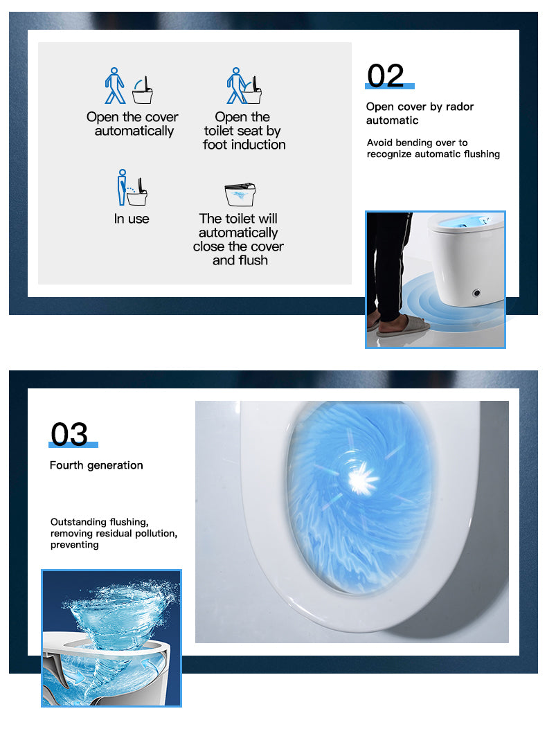Experience Luxury and Convenience with our Smart Toilet Bidet Elongated Seat - Unlimited Warm Water, Wand Cleaning, Remote Control, and Night Ligh - wonderland shower inc