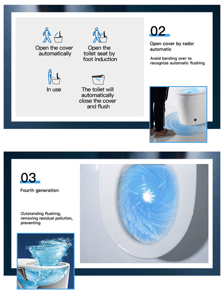 Experience Luxury and Convenience with our Smart Toilet Bidet Elongated Seat - Unlimited Warm Water, Wand Cleaning, Remote Control, and Night Ligh - wonderland shower inc