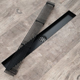 Matte Black  Linear shower drain stainless steel material 24 inch or 35.4 inch with grid cover with hair strainer and adjustment feet