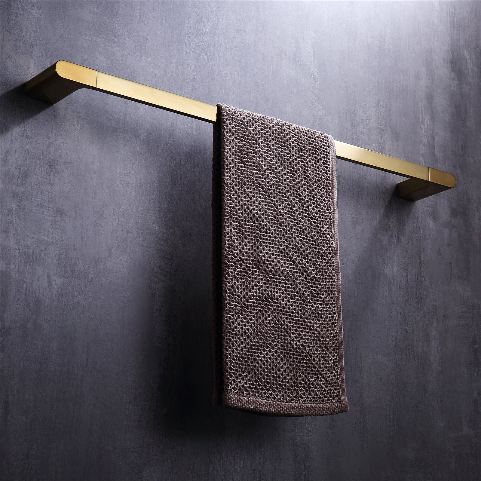 Luxurious 4-Piece Brass Brushed Gold Bathroom Hardware Set: Towel Bar, Towel Ring, Toilet Paper Holder, Robe Hook, and Tower Holder - Wall Mounted - wonderland shower inc