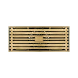8 x3 Inch or 4 x 4 inch Shower Linear Brushed Gold Drain Rectangular Floor Drain with Accessories Square Hole Pattern Cover Grate Removable  Brushed Gold Brass
