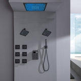 Flush Mount Shower Head with 6-Way Digital Faucet, Dual 6" Regular Head, 6 Body Jets